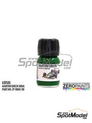 Zero Paints: Paint for airbrush - Lotus Martini Green - 1 x 30ml - for Model Factory Hiro references MFH-K389 and K-389, or Tameo Kits references CPK002, SLK041 and TMK175, or Tamiya reference TAM20061