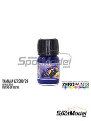 Zero Paints: Pintura para aergrafo - Azul metalizado RB - Yamaha YZR500 '99 Mica Blue RB - 1 x 30ml - para la referencia de Tamiya TAM14076