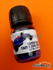 Zero Paints: Paint for airbrush - Simtek S941 - S951 F1 Blue - 1 x 30ml - for Cigale 43 Modelcraft references CIGALE-CFK001, CIGALE-CFK002 and CIGALE-CFK003, or Tameo Kits reference TMK197