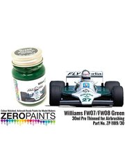 Zero Paints: Pintura para aergrafo - Verde Williams FW07-FW08 Green - 1 x 30ml