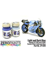 Zero Paints: Set de pinturas para aer�grafo - Azul claro y oscuro Yamaha YZF 750 patrocinado por Tech 21 - 2 x 30ml - para las referencias de Fujimi FJ141312, 14131, FJ141329 y 14132