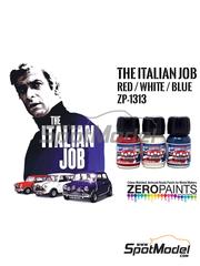 Zero Paints: Paints set for airbrush - Mini Cooper Italian Job Film Red - Blue - White - 3 x 30ml