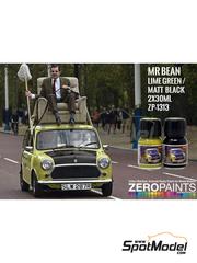Zero Paints: Paints set for airbrush - Mr Bean Mini Lime Green - Matt Black - 2 x 30ml
