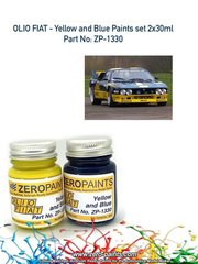 Zero Paints: Set de pinturas para aergrafo - Amarillo y Azul Olio Fiat - Yellow and blue - 2 x 30ml