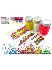Zero Paints: Paints set for airbrush - NWB Playsure Mazda 767B - White - Pink - Yellow 1991 - 3 x 30ml - for Hasegawa references 20359, hsg20359, SP60, 51560, SP88 and 51588, or Shunko Models references SHK-D305 and SHK-D306