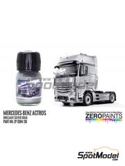 Zero Paints: Paint for airbrush - Mercedes-Benz Actros Brilliant Silver Paint - 1 x 30ml - for Italeri reference 3905