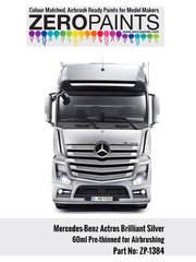 Zero Paints: Paint for airbrush - Mercedes-Benz Actros Brilliant Silver Paint - 1 x 60ml - for Italeri reference 3905