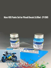 Zero Paints: Paints set for airbrush - Marc VDS team blue and metallic grey - 2 x 30ml - for Pit Wall reference 12D-002 image