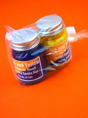 Zero Paints: Paints set for airbrush - VW Transporter T1 Lufthansa Samba Bus blue and yellow - 2 x 30ml - for Revell references REV07436 and 80-7436 image