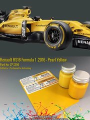 Zero Paints: Set de pinturas para aergrafo - Amarillo Perlado Renault RS16 Formula 1 2016 - 2 x 30ml