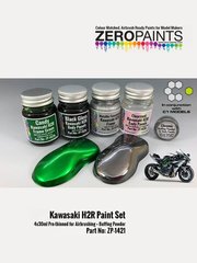 Zero Paints: Paints set for airbrush - Kawasaki H2R - 4 x 30ml - for Tamiya reference TAM14131