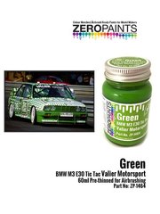 Zero Paints: Paint for airbrush - Green BMW M3 E30 Tic Tac Valier Motorsport - 1 x 60ml - for Decalcas reference DCL-DEC006