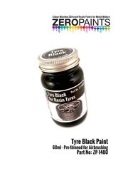 Zero Paints: Pintura para aergrafo - Negro neumtico - 1 x 60ml - para Aergrafo