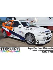 Zero Paints: Set de pinturas para aergrafo - Repsol Ford Escort RS Cosworth Repsol - 4 x 30ml - para la referencia de Tamiya TAM24171