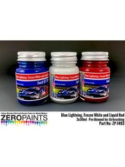 Zero Paints: Paints set for airbrush - Ford GT - 24 Hours Le Mans 2018 - 3 x 30ml - for Shunko Models references SHK-D367 and SHK-D368 image