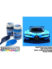 Zero Paints: Paints set for airbrush - Bugatti Vision Gran Turismo - Light and Dark Blue - 2 x 30ml