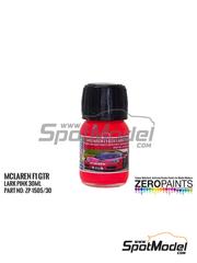 Zero Paints: Pintura para aergrafo - Rosa McLaren F1 Lark Pink - 1 x 30ml - para la referencia de Aoshima AOSH-007518, o las referencias de Fujimi FJ12579 y RS-91, o las referencias de Model Factory Hiro MFH-K378 y K-378, o la referencia de Renaissance Models 041C
