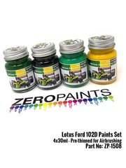 Zero Paints: Paints set for airbrush - Lotus Ford Type 102D - 4 x 30ml - for Tamiya reference TAM20033