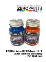 Zero Paints: Set de pinturas para aergrafo - Azul y naranja 1996 GTC McLaren F1 GTR con decoracin Gulf - 2 x 30ml - para las referencias de Model Factory Hiro MFH-K361 y K-361, o la referencia de Renaissance Models 026D, o la referencia de Studio27 ST27-FK2472
