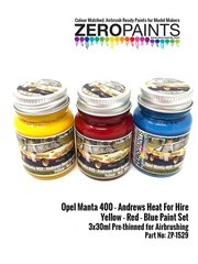 Zero Paints: Paints set for airbrush - Andrews Heat for Hire - Yellow, Red and Blue - 3 x 30ml - for Reji Model references REJI-093 and REJI-285, or Zero Paints reference ZP-1529 image