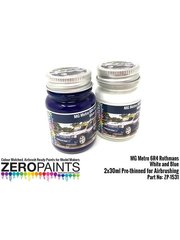 Zero Paints: Paints set for airbrush - MG Metro 6R4 Computervision white and blue - 2 x 30ml - for Belkits references BEL015 and BEL-015, or Decalcas reference DCL-DEC039, or Profil24 reference P24040