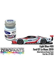 Zero Paints: Paint for airbrush - Ford GT Light Blue #69 - 24 Hours Le Mans 2019 - 1 x 30ml image