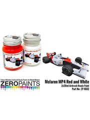 Zero Paints: Paints set for airbrush - McLaren MP4 Marlboro red and white - 2 x 30ml