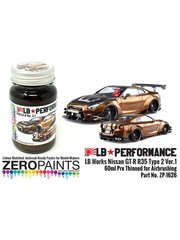 Zero Paints: Paint for airbrush - Nissan R35 GT-R Liberty Walk LB Works Black Gold - 1 x 60ml - for Aoshima references 55915 and 05591