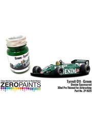 Zero Paints: Paint for airbrush - Tyrrell 011 Denim Sponsored Green Paint - 1 x 30ml - for Tameo Kits reference SLK057
