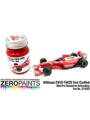 Zero Paints: Pintura para aergrafo - Rojo Williams FW19 FW20 Test version Red - 1 x 30ml