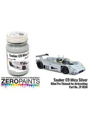 Zero Paints: Paint for airbrush - Sauber C9 Le Mans 1989 Silver Mica - 1 x 60ml - for Hasegawa reference 20306, or Tamiya references TAM24091 and TAM24359