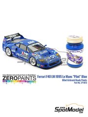 Zero Paints: Paint for airbrush - Ferrari F40 LM 1995 Le Mans "Pilot" Blue - 1 x 60ml - for Fujimi references f, FJ06146, TC-60, FJ06247, FJ062471, TC-2 and 06247, or Tamiya reference TAM24143
