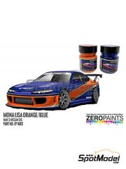 Zero Paints: Paints set for airbrush - Pearl Blue - Orange Nissan Silvia S15 Mona Lisa sponsored by Fast & Furious - 2 x 30ml
