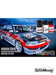 Zero Paints: Paints set for airbrush - Red - Black - White Honda Civic EF3 RAZO - 3 x 30ml