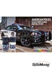 Zero Paints: Paints set for airbrush - Black - White American Police Car - 2 x 30ml