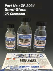 Zero Paints: Clearcoat - Semi-Gloss Satin 2 Pack Clearcoat - 1 x 60ml - for airbrush