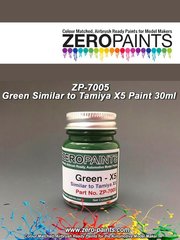 Zero Paints: Paint for airbrush - Green - Similar to Tamiya X-5 - 1 x 30ml - for airbrush image