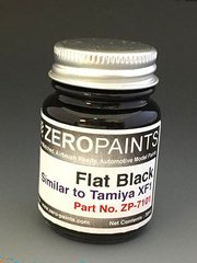 Zero Paints: Pintura para aergrafo - Negro mate - Flat black - Similar a Tamiya XF-1 - 1 x 30ml - para aergrafo